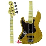 Contra Baixo SX 4 Cordas Jazz Bass Escudo Tortoise Canhoto SJB75 Natural