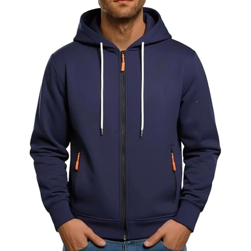 Mens Zip Up Hoodie Casual Stylish Durable Top Raglan Sleeves Sweatshirt Fashion Wear