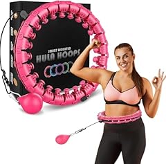 K-MART Smart Hula Ring Hoops, gewichteter Hula Circle 24, Abnehmbarer Fitnessring mit 360-Grad-Auto-Spinning-Ball, Gymnastik, Massage, Fitness für Erwachsene zur Gewichtsabnahme