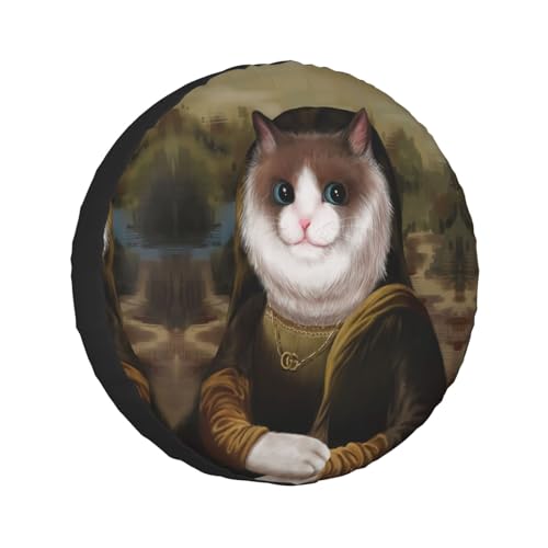 Image of Funny Cat Spare Tire Cover Wheel Protector Weatherproof Wheel Cover Universal Decorative Accessories for Camper RV SUV Travel Trailer 17 inch