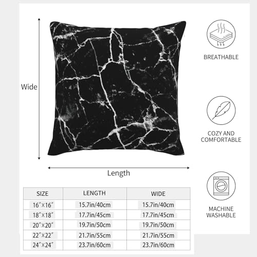 Housse de coussin marbre noir lot de 2 pour relooker un canapé terne