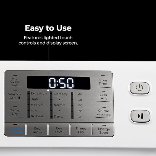 Image of Kenmore 8.0 cu. ft. Front Load Electric Dryer with Wrinkle Guard & Accela Steam to Reduce Wrinkles, Static & Odors - Smart Sensor Drying - LED - ENERGY STAR Certified - White