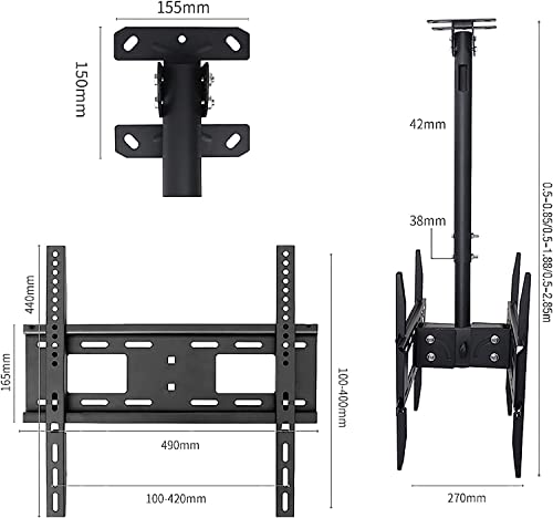Support plafond TV double écran inclinable 32-60 pouces - 3