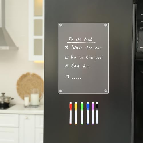 Wochenplaner Abwischbar Magnetisch A4, Essensplaner Haushaltsplan，Magnetischer Whiteboard für Kühlschrank，30 x 20cm，Kühlschrank Magnettafel, für To-do Listen, Einkaufsliste, Menüplanung, Tagesablauf