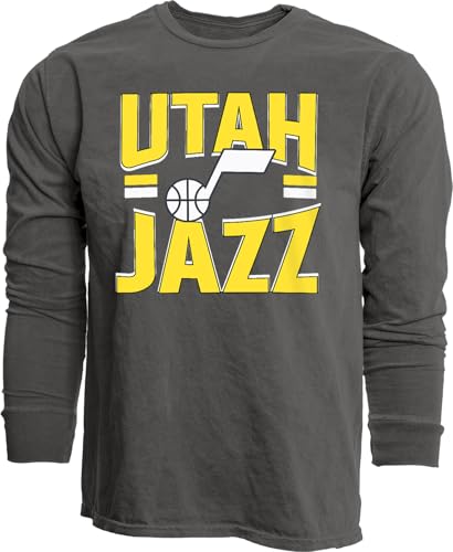 Utah Jazz NBA Officially Licensed Long Sleeve T-Shirt Ringspun Bold Black, X-Large
