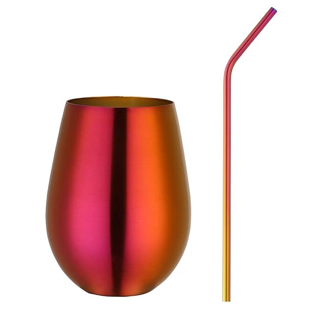 DJFKDYHPE 500ml Stainless Steel Beer Wine Cup Rose Gold Beer Tumbler Cocktail Juice Milk Cup Metal Drinking Mug