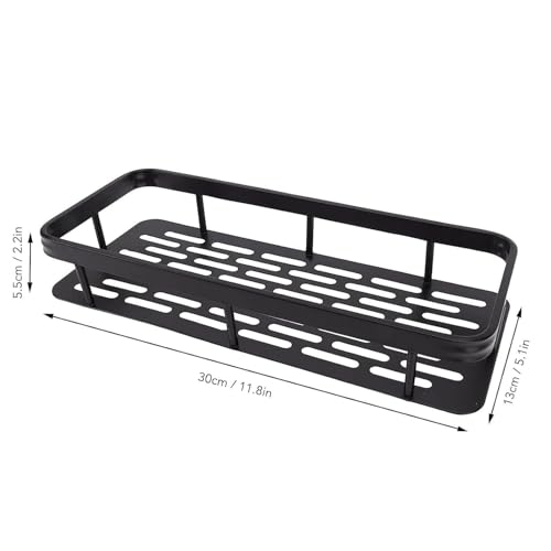 Image of Dangfly Wall-Mounted Stainless Steel Shelf with Towel Holder & Hooks - Chrome Finish Bathroom Organizer for Home & Hotel Use (Black 1 pcs)