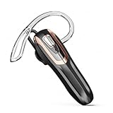 Sellwell Bluetooth Headset,Bluetooth Earpiece Noise Cancelling Mic, Trucker Headset 38H Talk Time, All-Day Comfort, Quick Mute - Single Ear Bluetooth Headset for Work, Travel, Driving
