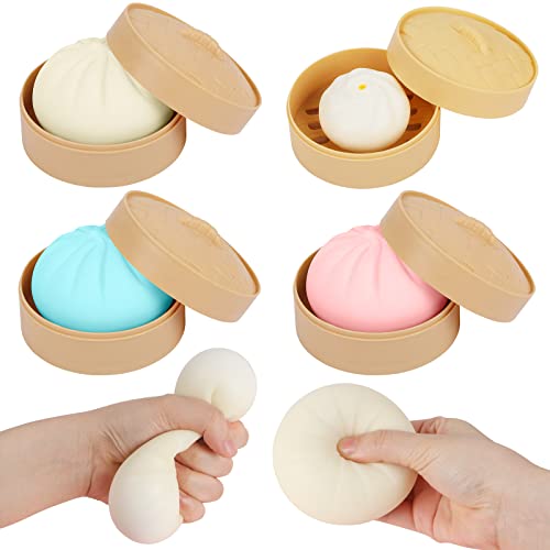 4Pcs Dumpling Squishy Stress Balls, UHOMENY 3Pcs Big Size Colorful Fidget Sensory Stress Ball and 1Pcs Mini Custard Bun Toy Dough Ball Squishy Relief Anti Stress Squeeze Balls with Food Steamer 4Pcs Dumpling Squishy Stress Balls, UHOMENY 3Pcs Big Size Colorful Fidget Sensory Stress Ball and 1Pcs Mini Custard Bun Toy Dough Ball Squishy Relief Anti Stress Squeeze Balls with Food Steamer