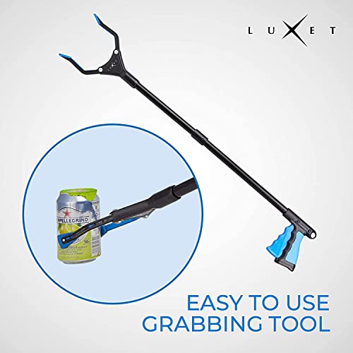 Reacher Grabber Tool, Luxet 32 & 19 Inch Long Steel Foldable Pick Up Stick, Strong Grip Magnetic Tip, Heavy Duty Trash Picker Claw Grabber Tool for Elderly Wheelchair Mobility Aid (2PC-Kit, Blue) - Thumbnail 6