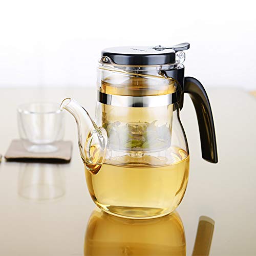 LightKing B-06 Glass Teapot with Removable Infuser, Loose Leaves Tea Maker 600 ml (20 oz) - Stovetop safe