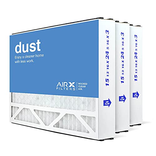 AIRx Filters 16x25x3 Furnace Filter MERV 8 HVAC AC Air Filter Replacement for Air Bear Trion 255649-101 Contaminant Reducing Moisture Resistant 3-Pack