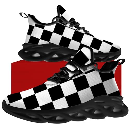 Men's Women's Fashion Sneakers Checkered Shoes Running Walking Tennis Shoes4
