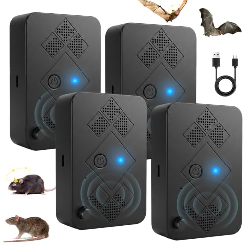 Image of 2026 Upgraded Bat Fortress Mini Repeller Indoor Deterrent Adjustable Ultrasonic Bat Repellent Devices Outdoor Battery Operated Bat Repeller, Friendly to Human & Pet (4Pack)