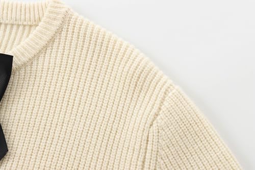 Image of Monkay Cardigan Sweaters for Women Bow Tie Front Long Sleeve Knit Sweater Tops Slim Fit Cute Clothes Spring Fashion