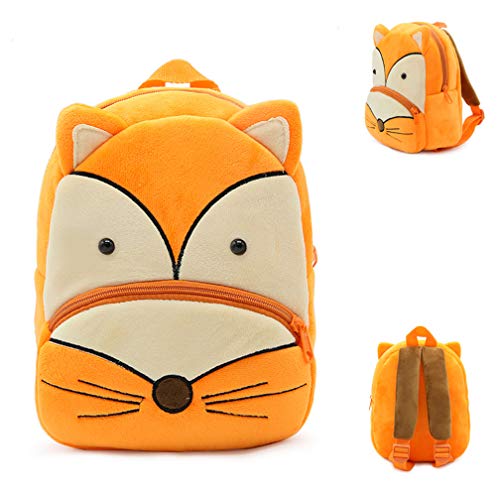 Ladyzone Toddler Backpack Zoo Animals Backpacks Cute Plush Bag Cartoon 10" Preschool Book Bag For 2+ Years Girls Boys (Fox) #TOP2