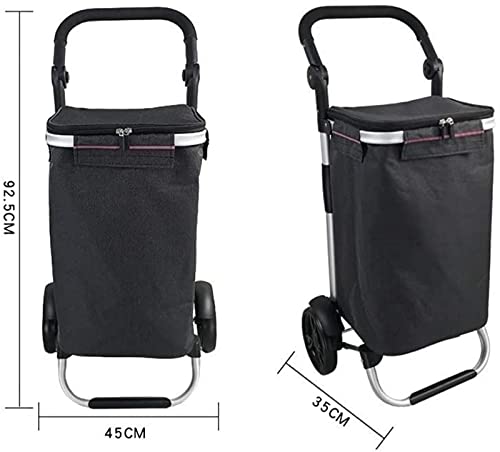 XQMY Ultraleichter Einkaufswagen/Tragbarer Faltbarer Trolley mit 2 Rädern, wasserdichter Einkaufstrolley aus Oxford… – Bild 6