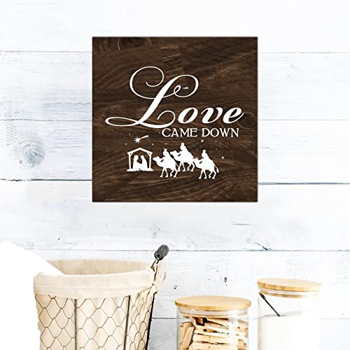 Plaque murale bois Love Came Down décoration suspendue - 7