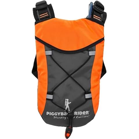 Piggyback Rider Kids Hydration Backpack - Kid’s Safety Harness & Backpack Storage in 1 - Unisex Hiking Backpack for Kids - Fits 1 Liter Hydration Bladder - Water Backpack for Kids, Orange Cover