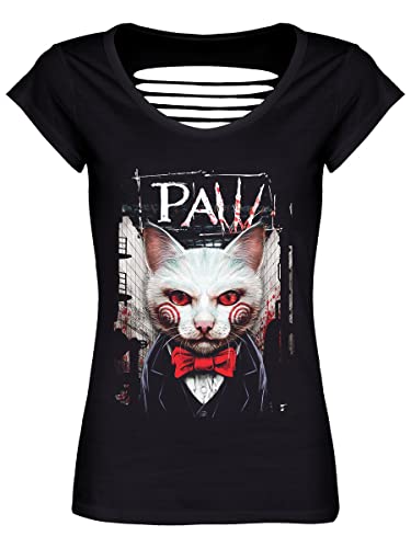 Image of Grindstore Women's Horror Paw Razor Back T-Shirt Black