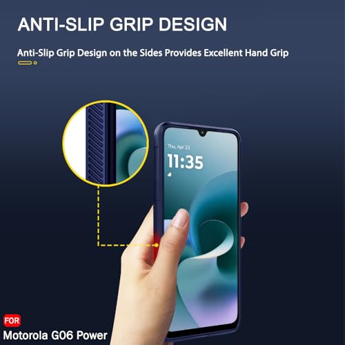 Image of TheGiftKart Liquid Silicon Back Cover Case for Motorola Moto G06 Power 5G | Shockproof Military Grade Protection | Micro-Fibre Cloth On Inner Side | Built-in Anti-Slip Grip Back Cover (TPU, Blue)