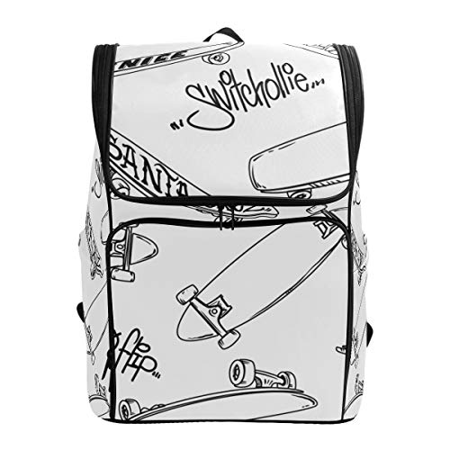 LISNIANY Mochilas Escolares Inscripción de Graffiti de Skate de Dibujos Animados Bolsas