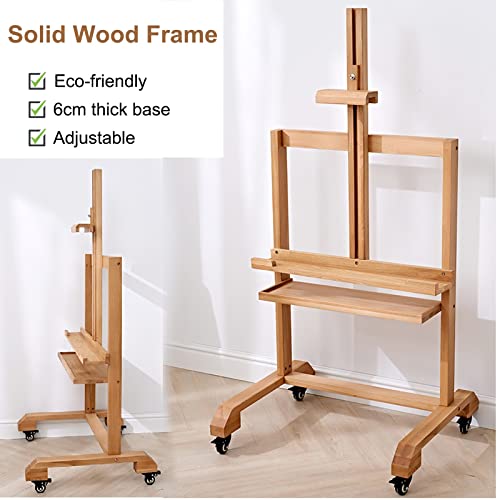 Soporte móvil de madera para TV, resistente y con ruedas miniatura 4