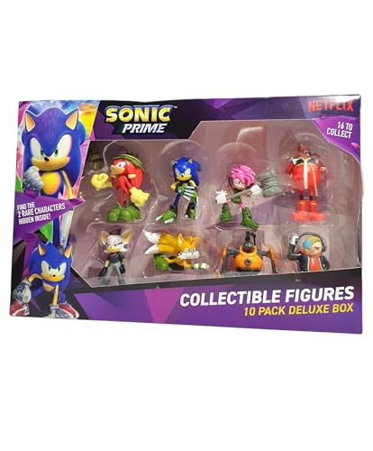 BANDAI Sonic Prime Collectable Figures 10 Pack Set 1 | 12 6.5cm Models Based on Netflix TV Show | Toys Make Great Gaming Merchandise for Adults and Kids