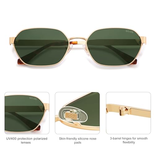 Image of SOJOS Trendy Polarized Hexagon Sunglasses Womens Mens SJ1238