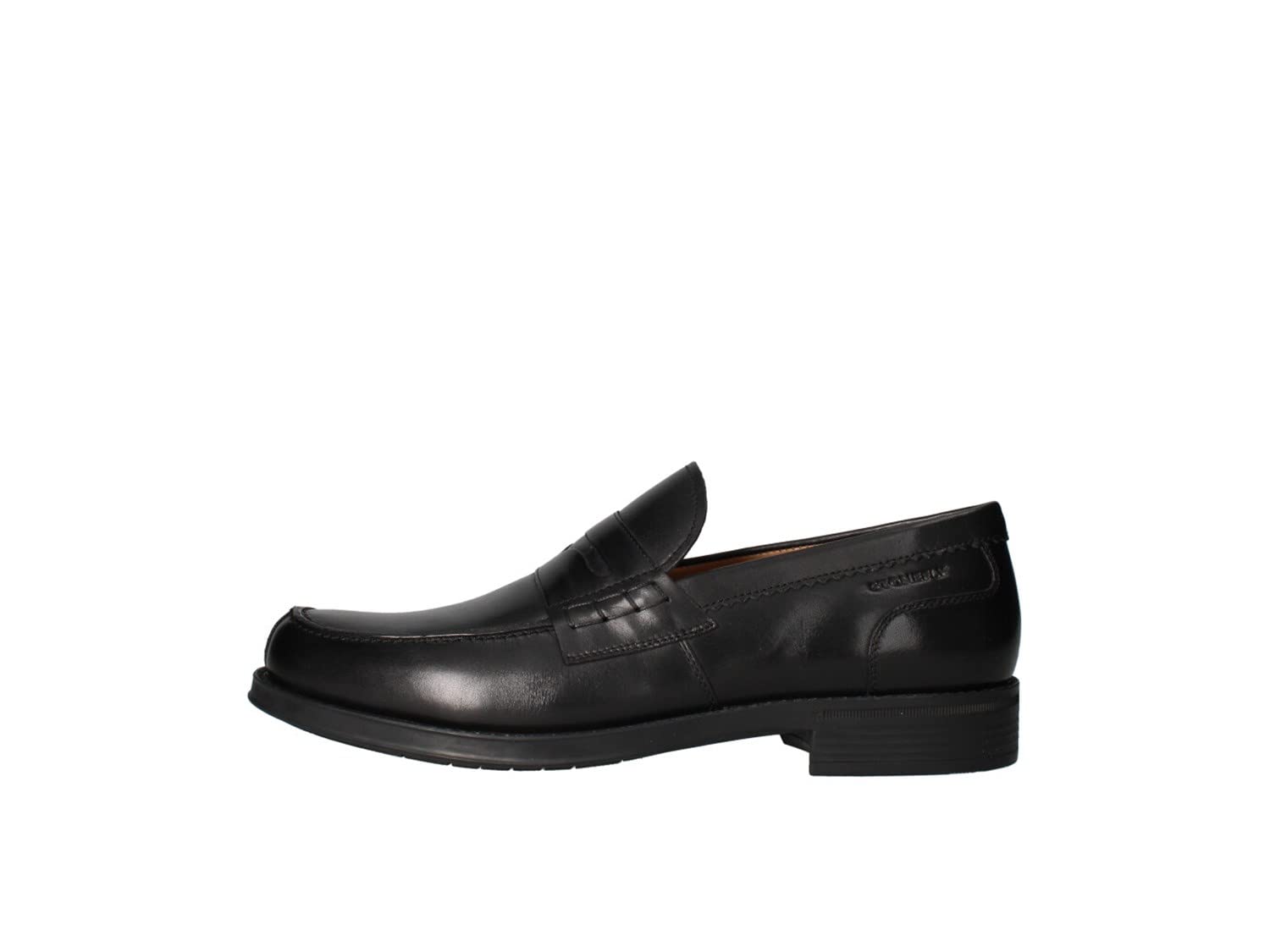 Stonefly College - Mocasín para hombre, color negro, piel 218700, fondo de goma, tacón de 3,00 cm, plantilla suave, 41½