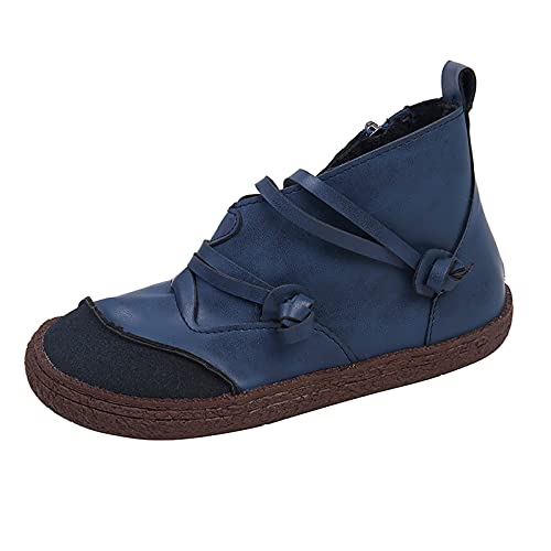 Bottines en cuir rétro pour femme avec semelle tendon et coutures élégantes