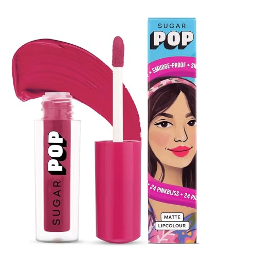 Image of SUGAR POP Matte Lipstick | Smudge-Proof | Vitamin E | Long Lasting 8 Hrs | Lip Colour For Women | 1.6 ml - 24 Pinkbliss
