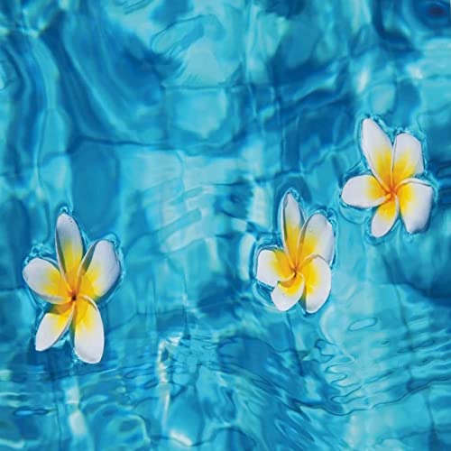 Artificial Plumeria Frangipani Flower，10 Pcs White Hawaiian Artificial Flower Petals Hawaiian Flower Centerpiece Floating Flowers for Pool, Hair Hat Floral for DIY Crafts Home Beach Wedding Party - Thumbnail 5