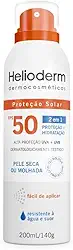 Protetor Solar Helioderm Suncare Spray FPS 50 200ml 2 Em 1 Hidratação E Proteção UVA UVB – Uso Em Pele Seca Ou Molhada