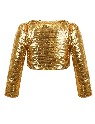 Kids Girls Long Sleeve Sequins Blazer Cardigan Bolero Shrug Wedding Flower Girl Dress Cover Up2