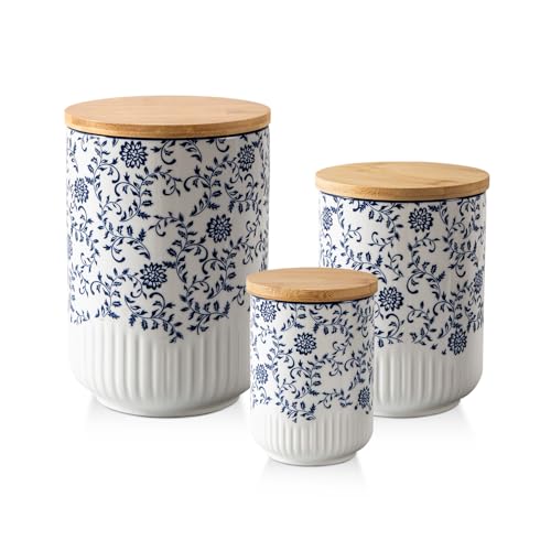 Cerkik Blue Ceramic Canister Set