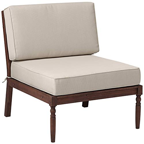 Teal Island Designs Napa Modular Natural Dark Oil Acacia Armless Chair #TOP1