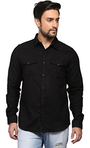 Image of nostrum Jeans Men's Black Solid Shirt