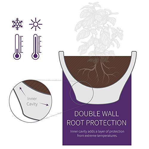 Crescent Garden Juno Planter, Indoor/Outdoor Plant Pot With Drainage Hole, Round Flower Pot For House Plants, Modern Garden Planter 24-Inch Old Bronze #TOP5