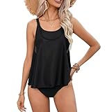 KOJOOIN Tankini Damen Bauchweg Zweiteiler Bademode Set Elegant Sommer Badeanzug