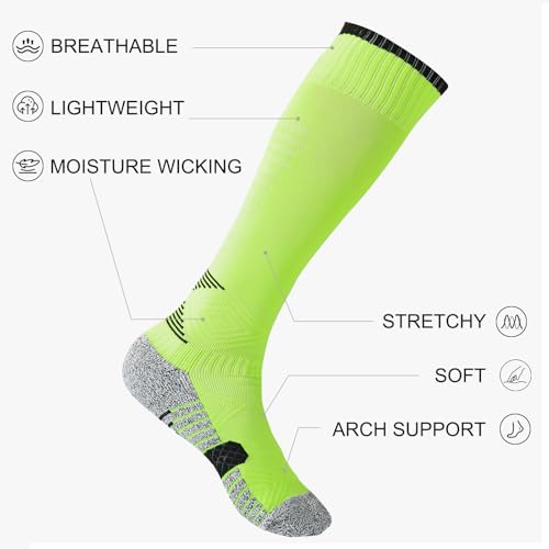 YAGAXI Men's Baseball Soccer Softball Knee-High Socks - 2 Pairs Compression Multi-sport Tube Athletic Socks for Youth & Adult2