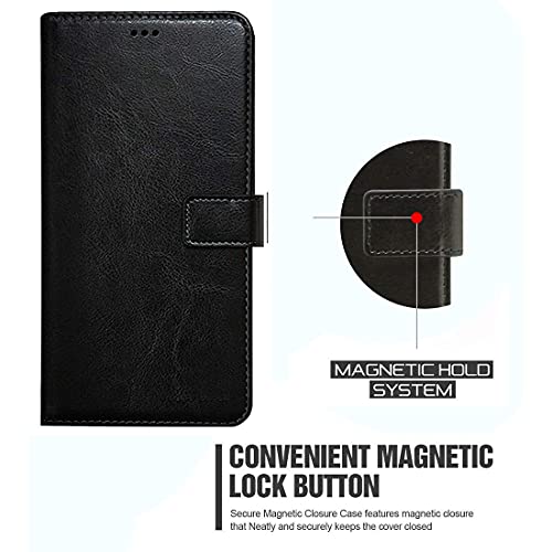 Image of Flip Cover Compatible with OnePlus Nord 2 5G | Premium Leather Finish | Inbuilt Pockets & Stand | Flip Cover Back Case for OnePlus Nord 2 5G (Black)
