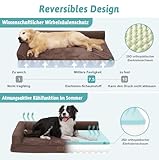 COZY KISS Orthopädisches Hundebett, 19cm Dicke Hundesofa für Mittelgroße Hunde, Grosse Hunde, Abnehmbar und Waschbar Hundecouch, rutschfeste Unterseite, Wasserdichtes Innenfutter, Braun,107x76x19cm