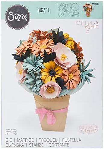 Sizzix Bigz L Die-Bundle of Flowers by Katelyn Lizardi, Steel/Wood/Plastic, Multicolour, 24.1 x 15.4 x 1.9 cm