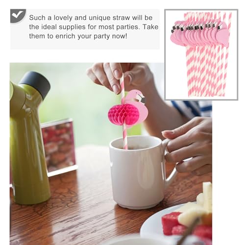 25 pitillos desechables de papel con diseño flamenco miniatura 7
