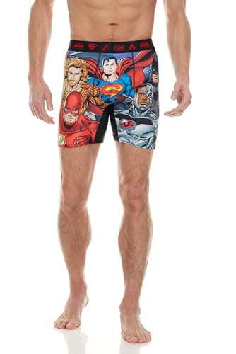 Justice League Mens Boxer Briefs - 1 Pack/3 Pack Batman, Superman Anti Chafing Breathable Boxers for Men4