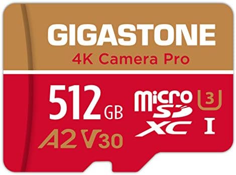 [5-Yrs Free Data Recovery] Gigastone 512GB Micro SD Card, 4K Video Recording for GoPro, Action Camera, DJI, Drone, Nintendo-Switch, R/W up to 100/60 MB/s MicroSDXC Memory Card UHS-I U3 A2 V30 C10