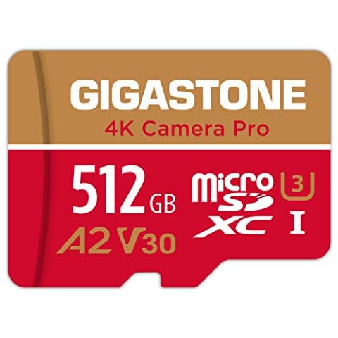 Gigastone 4K Kamera Pro 512GB MicroSDXC Speicherkarte und SD-Adapter Cover
