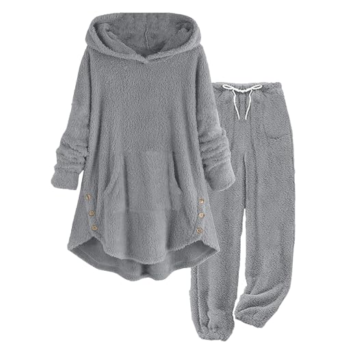 Vêtements de détente pour femme pour cocooning d'hiver en tenue polaire à jambes larges