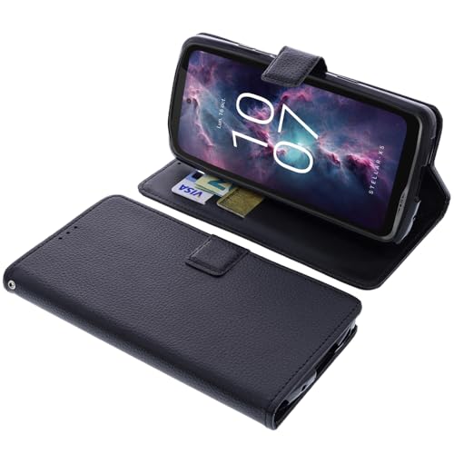 foto-kontor Housse Compatible avec CrossCall Stellar X5 / X5s Style Livre Noir Coque de Protection Portefeuille
